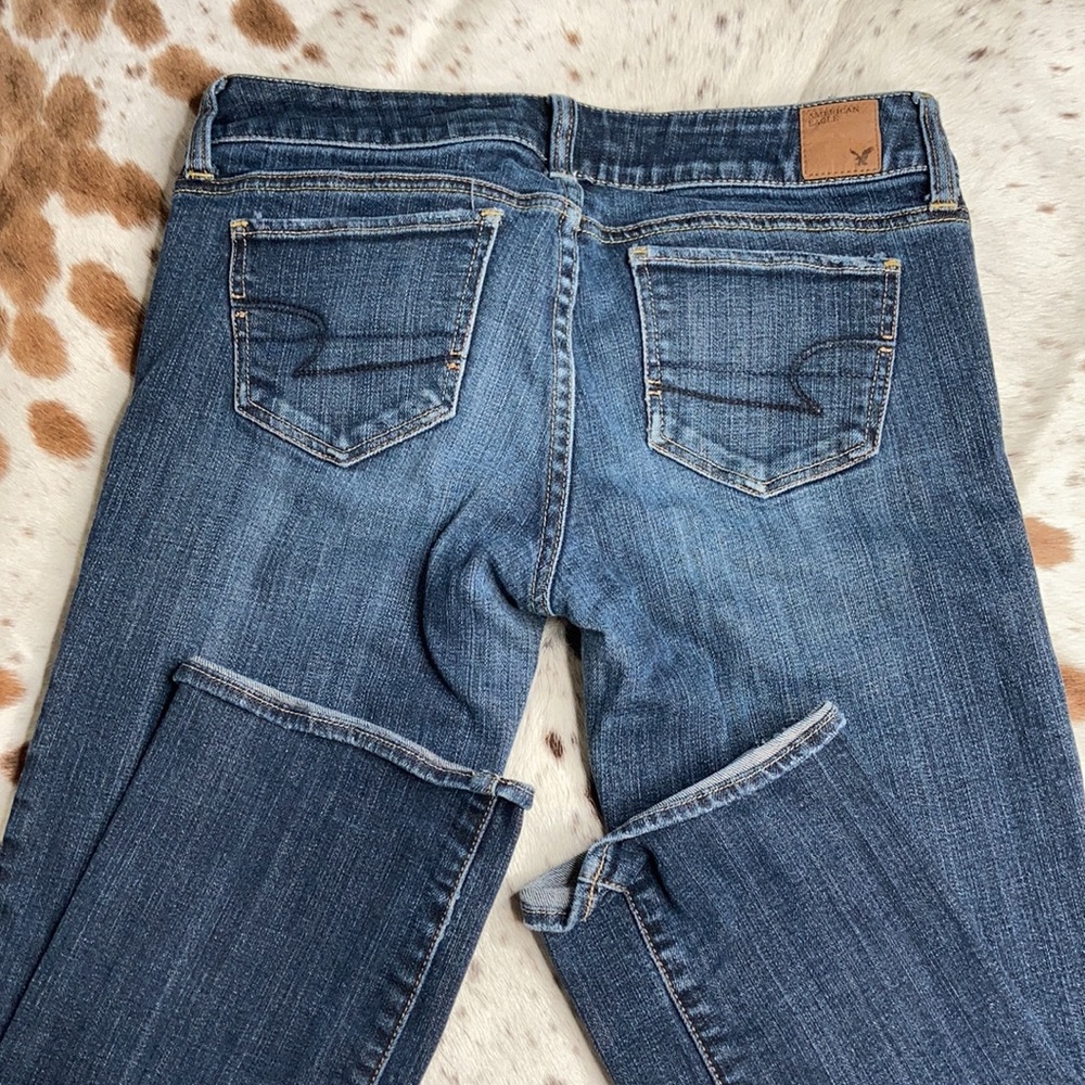 American Eagle Stretch Straight Jeans Sz 4 long - Picture 4 of 4